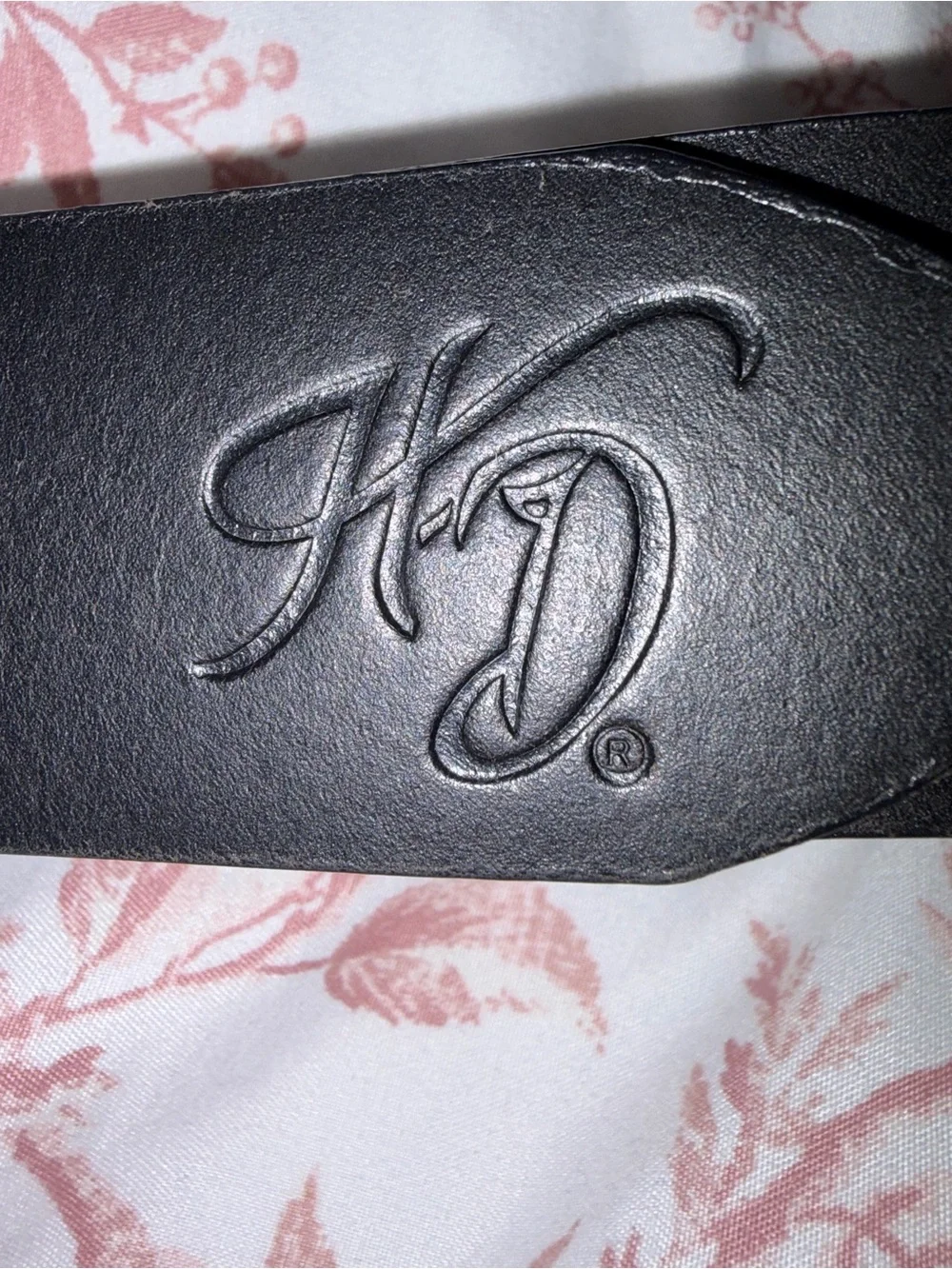 Harley-Davidson Black Leather Belt with Logo Shields